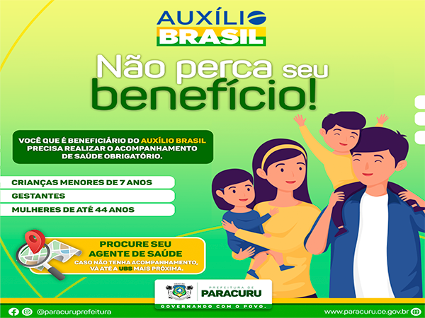 Paracuru alerta beneficiários do Auxílio Brasil para o acompanhamento obrigatório de saúde.