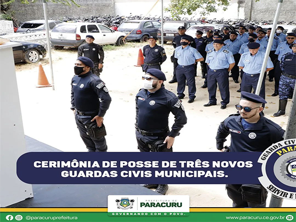 Cerimônia de posse de três novos Guardas Civís municipais de Paracuru-ce.