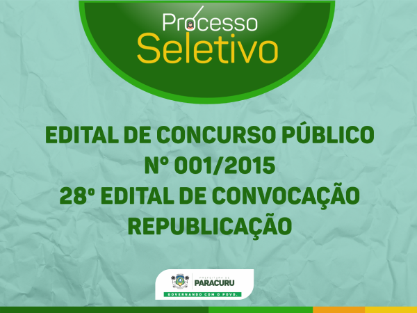 EDITAL DE CONCURSO PÚBLICO N° 001/2015